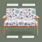 Costway Canapé Loveseat Moderne en Tissu Rembourré 2 Places avec Accoudoirs en Bois