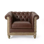 Fauteuil Club Chesterfield Capitoué Castalia avec Clous Décoratifs Midnight – Christopher Knight Home