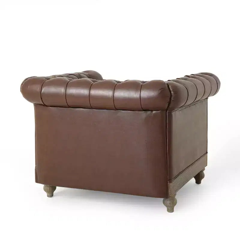 Fauteuil Club Chesterfield Capitoué Castalia avec Clous Décoratifs Midnight – Christopher Knight Home