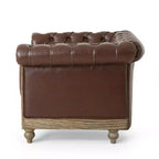 Fauteuil Club Chesterfield Capitoué Castalia avec Clous Décoratifs Midnight – Christopher Knight Home