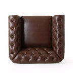 Fauteuil Club Chesterfield Capitoué Castalia avec Clous Décoratifs Midnight – Christopher Knight Home