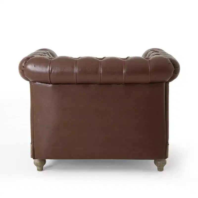 Fauteuil Club Chesterfield Capitoué Castalia avec Clous Décoratifs Midnight – Christopher Knight Home