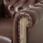 Fauteuil Club Chesterfield Capitoué Castalia avec Clous Décoratifs Midnight – Christopher Knight Home