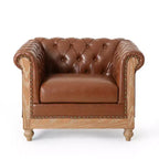 Fauteuil Club Chesterfield Capitoué Castalia avec Clous Décoratifs Midnight – Christopher Knight Home