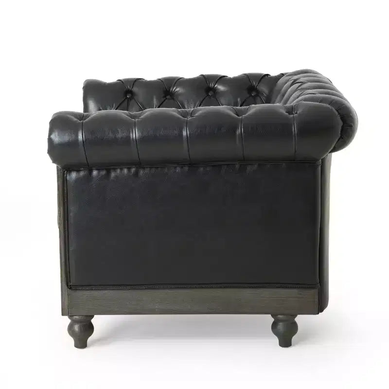 Fauteuil Club Chesterfield Capitoué Castalia avec Clous Décoratifs Midnight – Christopher Knight Home