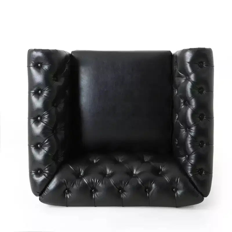 Fauteuil Club Chesterfield Capitoué Castalia avec Clous Décoratifs Midnight – Christopher Knight Home