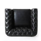 Fauteuil Club Chesterfield Capitoué Castalia avec Clous Décoratifs Midnight – Christopher Knight Home