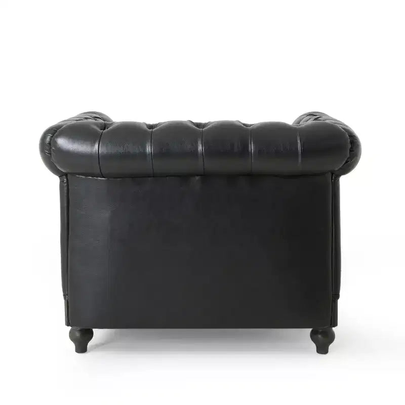 Fauteuil Club Chesterfield Capitoué Castalia avec Clous Décoratifs Midnight – Christopher Knight Home