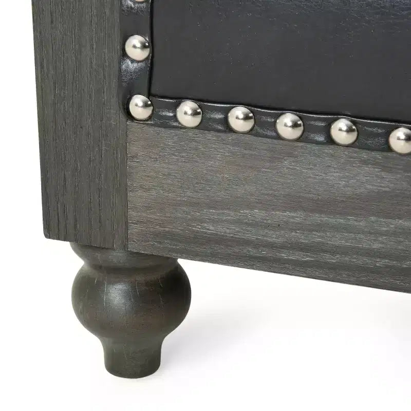 Fauteuil Club Chesterfield Capitoué Castalia avec Clous Décoratifs Midnight – Christopher Knight Home