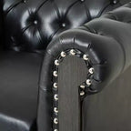 Fauteuil Club Chesterfield Capitoué Castalia avec Clous Décoratifs Midnight – Christopher Knight Home