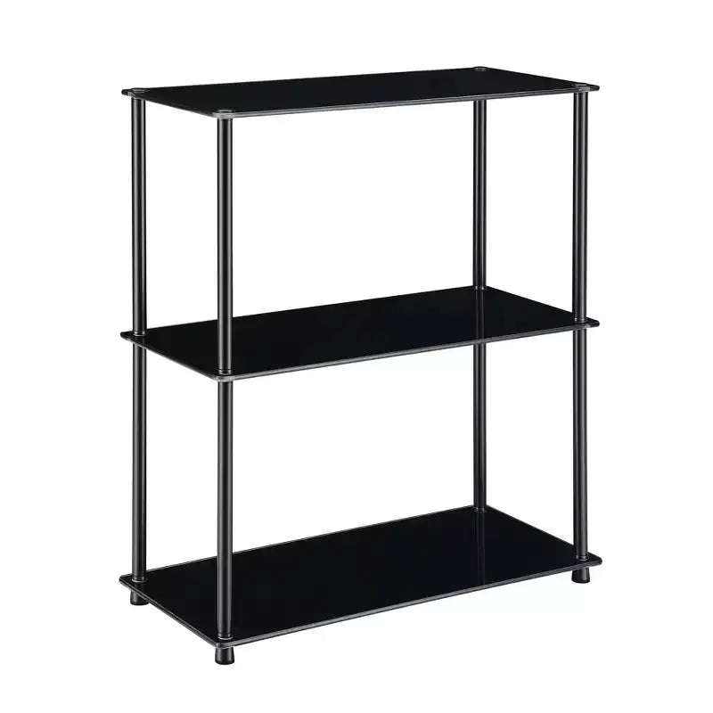 26.5 Designs2Go Classic Glass 3 Shelf Bookshelf - Breighton Home