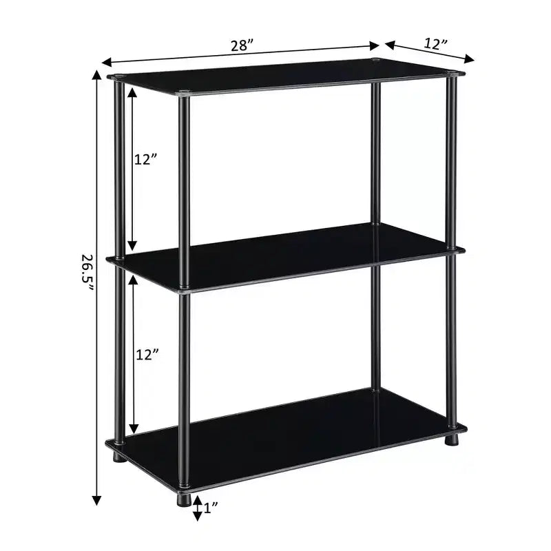 26.5 Étagère classique en verre à 3 niveaux Designs2Go - Breighton Home