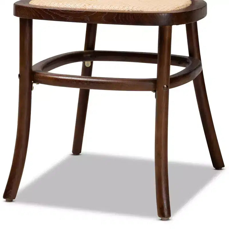 Ensemble de 2 chaises de salle à manger Garold en rotin tressé et bois avec canne - Baxton Studio