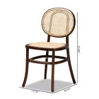 Ensemble de 2 chaises de salle à manger Garold en rotin tressé et bois avec canne - Baxton Studio