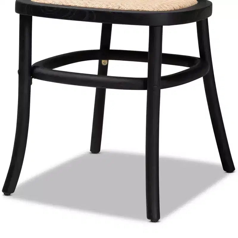 Ensemble de 2 chaises de salle à manger Garold en rotin tressé et bois avec canne - Baxton Studio