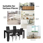 Costway Ensemble de 5 pièces Table à manger en bois et 4 chaises en tissu Maison Cuisine Moderne