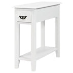 Costway Table d'appoint de chevet à 2 niveaux avec tiroir et étagère, Blanc
