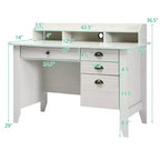 Costway Bureau d'ordinateur PC Portable Table d'écriture Poste de travail Étudiant Étude Meuble Blanc