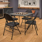 Chaises pliantes commerciales COSCO à triple renfort en métal avec assise en tissu, lot de 4, noires