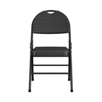 Chaises pliantes commerciales COSCO à triple renfort en métal avec assise en tissu, lot de 4, noires