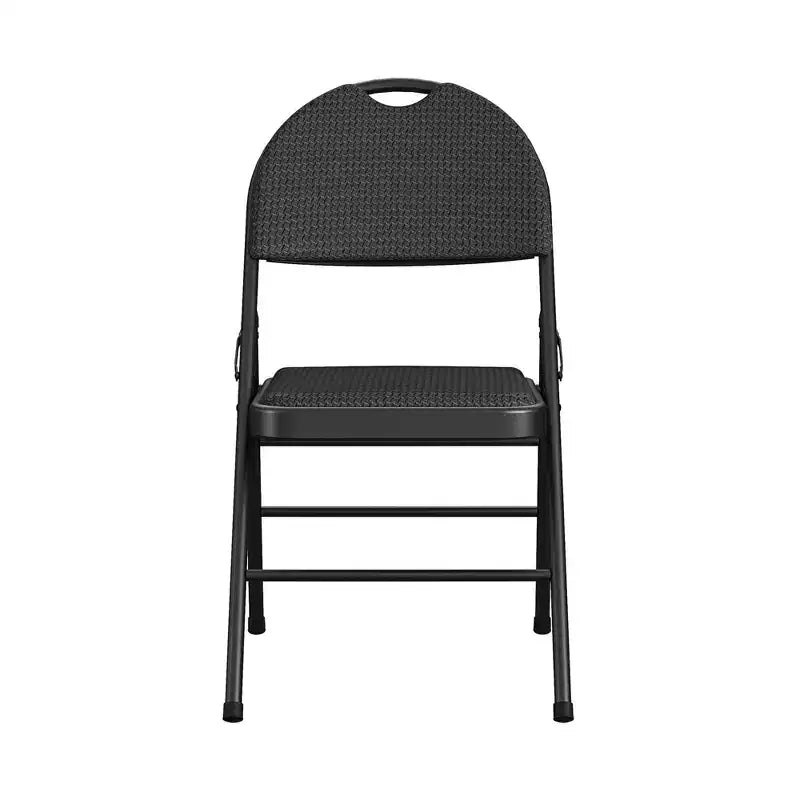 Chaises pliantes commerciales COSCO à triple renfort en métal avec assise en tissu, lot de 4, noires