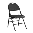 Chaises pliantes commerciales COSCO à triple renfort en métal avec assise en tissu, lot de 4, noires