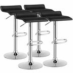Costway Set of 4 Swivel Bar Stool PU Leather Adjustable Kitchen Counter Bar Chairs Black