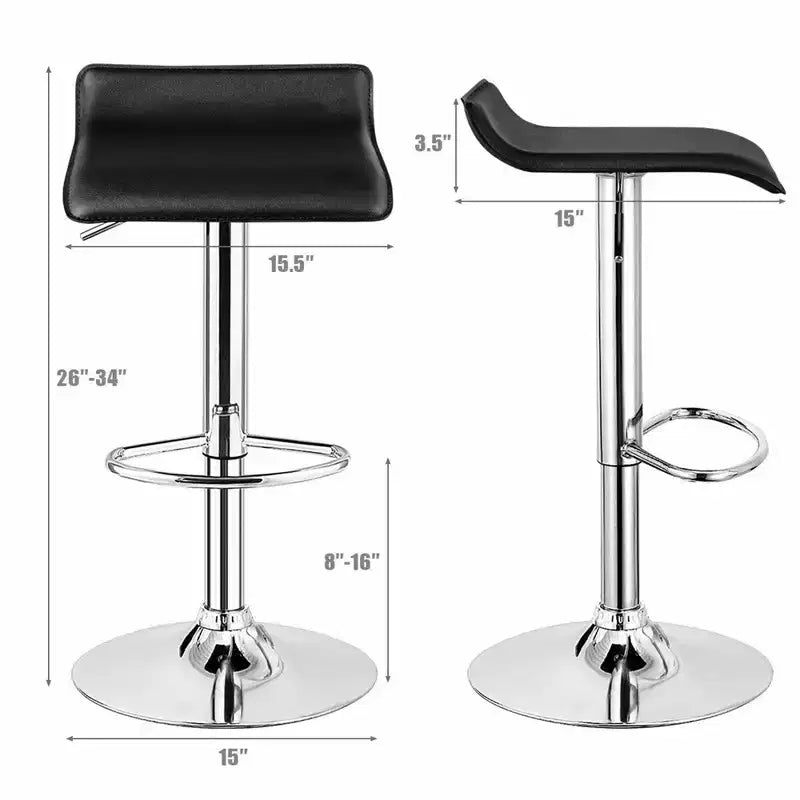 Costway Lot de 4 Tabourets de Bar Pivotants en Simili Cuir, Réglables, Chaises de Bar de Cuisine, Noir