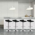 Costway Lot de 4 Tabourets de Bar Pivotants en Simili Cuir, Réglables, Chaises de Bar de Cuisine, Noir