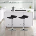 Costway Lot de 4 Tabourets de Bar Pivotants en Simili Cuir, Réglables, Chaises de Bar de Cuisine, Noir