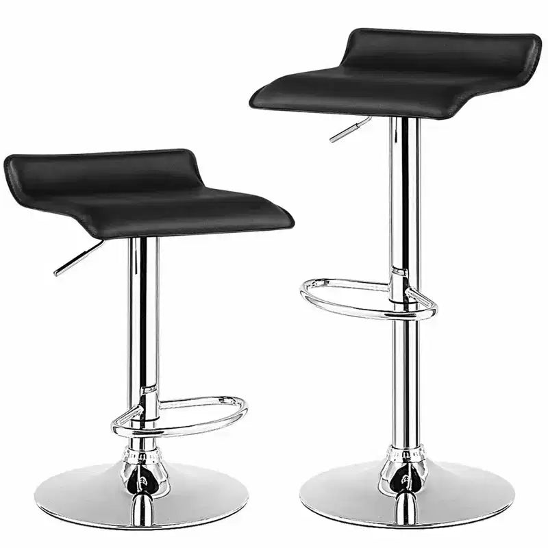 Costway Lot de 4 Tabourets de Bar Pivotants en Simili Cuir, Réglables, Chaises de Bar de Cuisine, Noir
