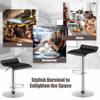 Costway Lot de 4 Tabourets de Bar Pivotants en Simili Cuir, Réglables, Chaises de Bar de Cuisine, Noir