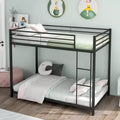 Costway Space-Saving Twin over Twin Bunk Bed with Built-in Ladder Safety Guardrail Black
