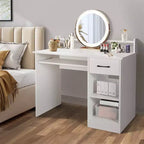 Bureau informatique de 22 pouces de large Costway, table d'étude pour ordinateur portable avec tiroir et tablette pour clavier Blanc/Noir