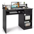 Costway 22 Wide Computer Desk Writing Study Laptop Table w/ Drawer & Keyboard Tray White\Black