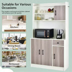 Buffet de cuisine 4 portes Costway 180 cm avec étagères réglables et armoire de rangement Blanc/Noir