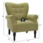 Fauteuil d'appoint moderne Costway avec dossier capitonné et pieds en bois d'hévéa