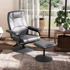 Fauteuil inclinable Costway avec repose-pieds, dossier réglable, siège rembourré, pour chambre à coucher Gris/Marron/Noir