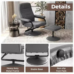 Fauteuil inclinable Costway avec repose-pieds, dossier réglable, siège rembourré, pour chambre à coucher Gris/Marron/Noir