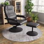 Fauteuil inclinable Costway avec repose-pieds, dossier réglable, siège rembourré, pour chambre à coucher Gris/Marron/Noir