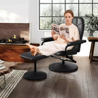 Fauteuil inclinable Costway avec repose-pieds, dossier réglable, siège rembourré, pour chambre à coucher Gris/Marron/Noir