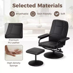 Fauteuil inclinable Costway avec repose-pieds, dossier réglable, siège rembourré, pour chambre à coucher Gris/Marron/Noir