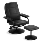 Costway Reclining Chair with Ottoman Adjustable Backrest Padded Seat Footrest for Bedroom Gray/Brown/Black
