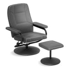 Fauteuil inclinable Costway avec repose-pieds, dossier réglable, siège rembourré, pour chambre à coucher Gris/Marron/Noir
