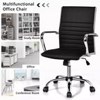 Lot de 2 chaises de bureau Costway en cuir PU avec dossier haut et accoudoirs
