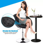Costway Fauteuil pivotant moderne 1 pièce avec dossier rond capitonné en similicuir PU noir