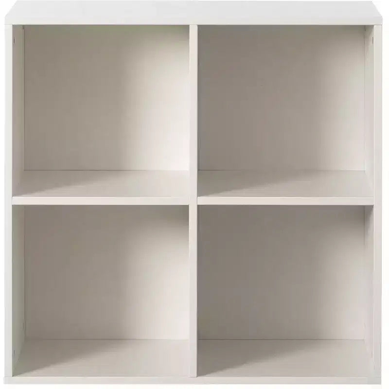 Étagère de rangement de jouets en bois moderne Basicwise, organisateur à 4 cubes, bibliothèque carrée