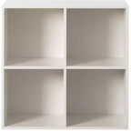 Étagère de rangement de jouets en bois moderne Basicwise, organisateur à 4 cubes, bibliothèque carrée