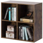 Étagère de rangement de jouets en bois moderne Basicwise, organisateur à 4 cubes, bibliothèque carrée