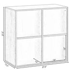 Étagère de rangement de jouets en bois moderne Basicwise, organisateur à 4 cubes, bibliothèque carrée